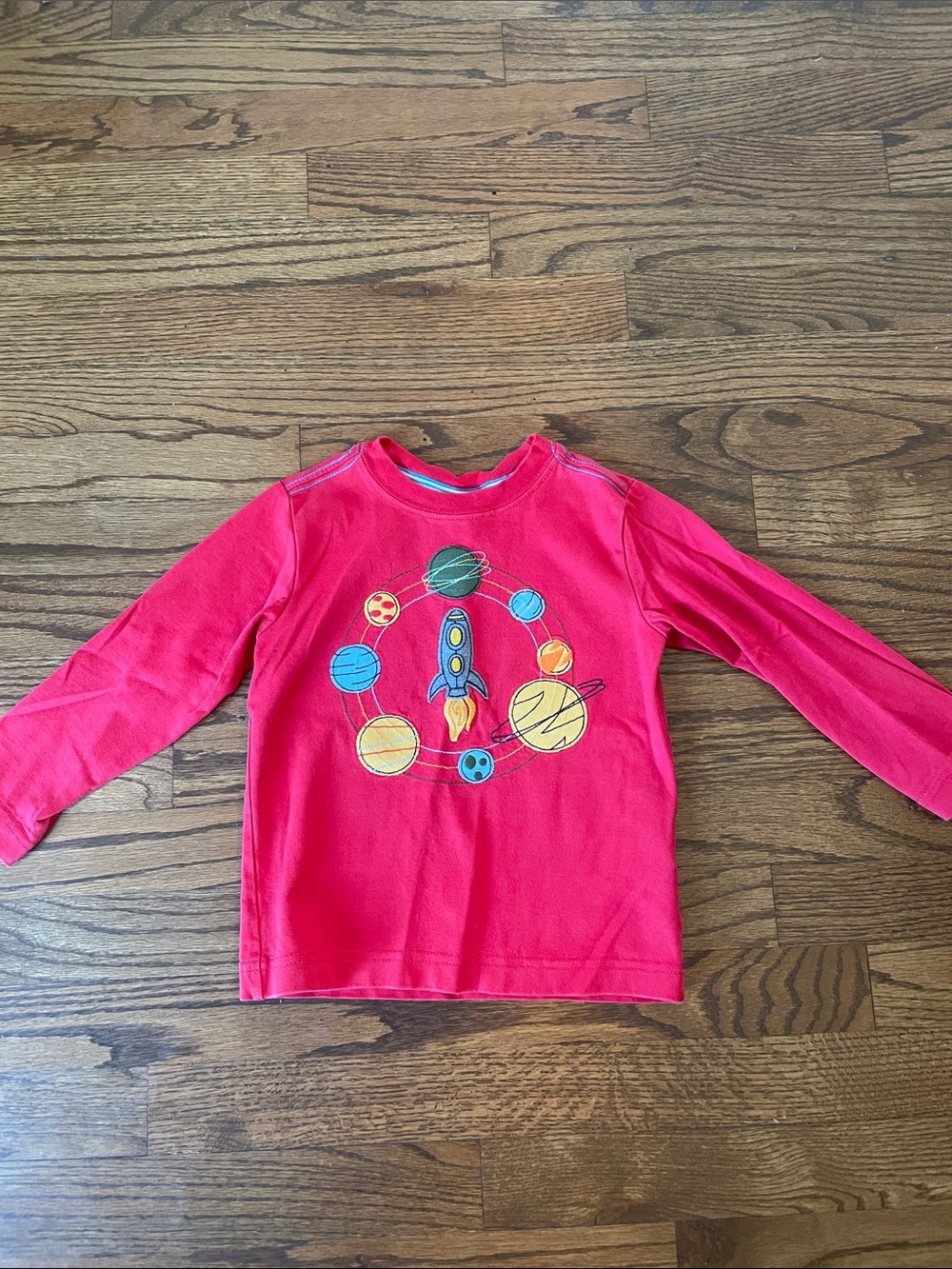 Hanna Andersson Bright Red Long-Sleeve Rocket Tee